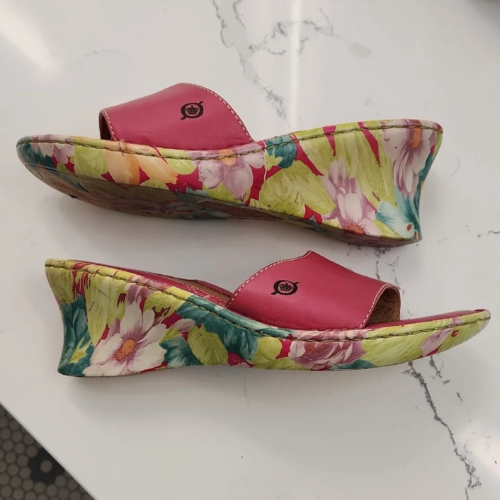 ❤️Born Pink Floral Sandals with Leather Cross-Band Design ❤️Valentine's Day Pink - Picture 4 of 8